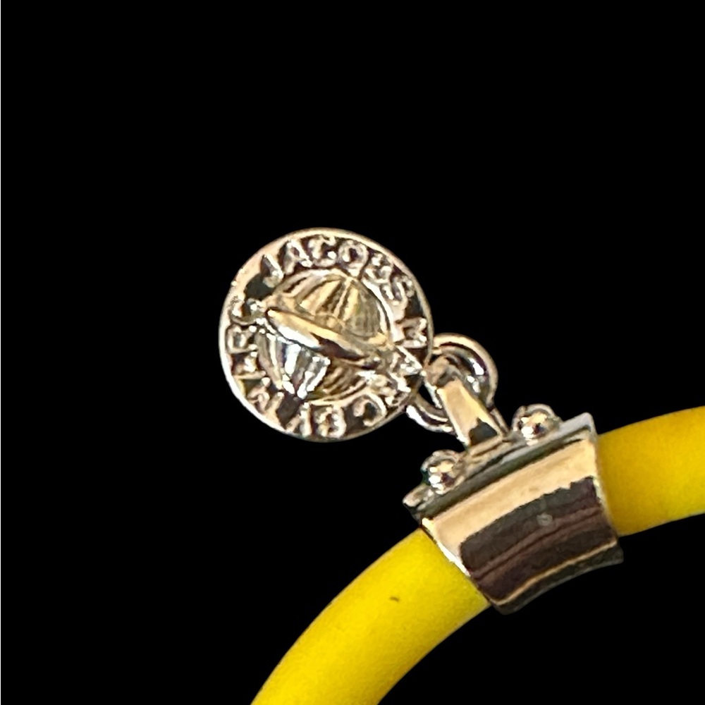 Marc by Marc Jacobs Yellow Bangle Bracelet with Logo Charm NWT $68 MSRP - Picture 4 of 9
